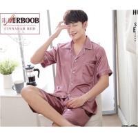 ราคา AIRBOOB ชุดนอนผู้ชาย ผู้หญิง แขนสั้นขาสั้น ผ้าซาติน (2633998105)