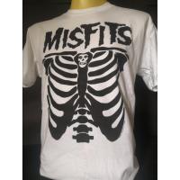 ราคา เสื้อวงนำเข้า Misfits Bones Skeleton The Clash Ramones Hardcore Punk Rock Horror Psychobilly Retro Style Vintage T Shirt ทุกวัน สี (16998340756)