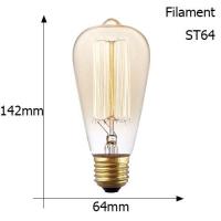 ราคา หลอดไฟไส้หลอดไฟ LED แบบเอดิสัน E27หลอดไฟ220V 240V หลอดไฟแก้ว ST64แสงเทียนสไตล์วินเทจแบบย้อนยุค (21158159666)