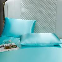 ราคา ปลอกหมอน2ผ้าซาตินพีวีซีสีชมพู เทา น้ำเงิน ผ้าคลุมปลอกหมอนสีขาว (18672529760)