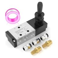 ราคา 1 4Inch NPT 5 Way 3 Position Air Hand Lever Operated Valve Pneumatic Solenoid Valve Manual Control Push Pull (20047056898)