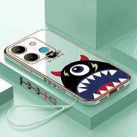 ราคา พร้อมเคสโทรศัพท์สำหรับ Infinix Smart 7 X6515 Infinix เคส X6828C 20 Hot 20 20 4G ฟรีสายคล้อง การ์ตูนรูปขอบสี่เหลี่ยมปีกมารตาเดียวเคสชุบเคสโทรศัพท์เคสโทรศัพท์นิ่มสุดหรู (18163398868)