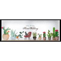 ราคา Cartoon flower plant glass sticker office decorative glass film self adhesive horizontal version long window sticker anti light (19728626514)