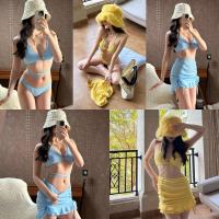ราคา Lolli set เซตบิกินี่3ชิ้น มี2สี เหลือง ฟ้า (18867690094)
