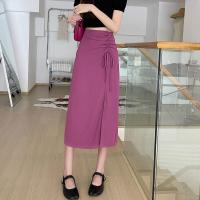 ราคา กระโปรงยาวแฟชั่นผ่าชายข้างน่ารักๆสีพื้นๆเรียบหรู กระโปรงทรงเอเอวสูง กระโปรงวินเทจแบบยาวราคาถูก (15807221494)