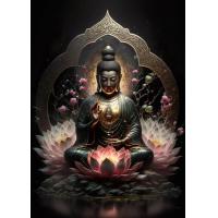 ราคา พระพุทธรูปอินเดียพระพุทธรูปทำสมาธิ Chakra โปสเตอร์ Mandala ภาพวาดผ้าใบ Wall Art Psychedelic Yoga Aesthetic Room Decor (20119915645)