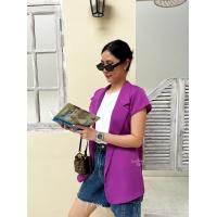 ราคา ป้าย ELFเสื้อเบลเซอร์คอปกสูท แขนสั้น ทรงยาวคลุมสะโพก อัดกาวทั้งตัว ดีเทลเจาะกระเป๋า 2 ข้าง ทรงสวย ผ้าเนื้อดี หลากหลายสี (20472699463)