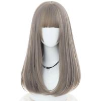 ราคา วิกผมยาวผู้หญิงผมตรงยาวประบ่าหัวเข็มขัดในผมสั้นตาข่ายสีแดงผมยาวกลางวิกผมยาวลอนนักเรียนหญิงใบหน้าการตัดแต่งแบบธรรมชาติและสมจริง (19682625607)