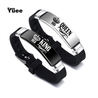 ราคา Yuee 2ชิ้น เซ็ตสร้อยข้อมือคู่รักซิลิโคนกีฬายอดนิยมกำไลข้อมือมงกุฎขาวดำ Her King His Queen สร้อยข้อมือสแตนเลสของขวัญ (12506087964)