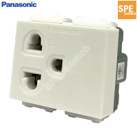 ราคา Panasonic WEG1191K เต้ารับเดี่ยว เสียบขากลมแบน มีกราวด์ 16A 250V Panasonic (8847643042)
