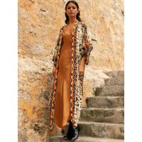 ราคา GHK TOP Bohemian Printed Bikini Cover ups Elegant Self Belted Kimono Dress Tunic Women Plus Size Beach Wear Swim Suit Cover Up Q1228 1207 (21070054646)