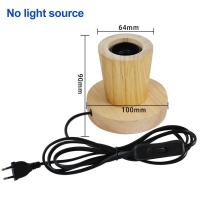 ราคา Retro Wood Table Lamp E27 220V 110V Socket Vintage Desk Lamp Night light Base Holder EU Plug Bedside Lamp Decor Wooden Base Table Light (19885556601)