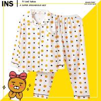 ราคา Yuandanyuandan สไตล์เกาหลีลายสก๊อตสีดำ Kakao ชุดนอนสตรีฤดูใบไม้ผลิและฤดูใบไม้ร่วงบางฝ้ายผู้ชายสไตล์เกาหลี INS แฟชั่นเย็นน่ารักสูท XXL (2869516705)