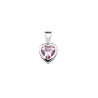 ราคา Silver thai Jewelry จี้เงินแท้หัวใจ CZ Bezel สีชมพู Genuine silver heart pendant with pink CZ Bezel (20636543423)