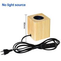 ราคา Retro Wood Table Lamp E27 220V 110V Socket Vintage Desk Lamp Night light Base Holder EU Plug Bedside Lamp Decor Wooden Base Table Light (19885556602)