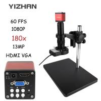 ราคา YIZHAN HDMI USB 4K 48MP Digital Video Monocular Microscope Camera Continus Zoom New Big Base 180X C Mount Soldering Repair Tools With light (19966017278)