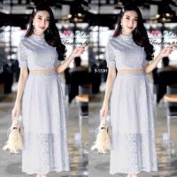 ราคา พร้อมส่ง เซ็ต 2 ชิ้น เสื้อครอปแขนพองผ้าลูกไม้มีซับในทั้งตัว ซิปหลังใส่ง่าย แมทซ์กับกระโปรงยาวมีซับในเอวยืด 5 133 (18107723757)