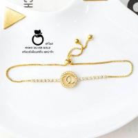 ราคา สร้อยข้อมือแฟชั่น B160 ไซต์ฟรี รูดปรับขนาดได้ สร้อยข้อมือทองไมครอน สร้อยข้อมือสวยๆ ทองสวย ทองชุบ (19600430887)