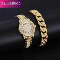 ราคา YY iFashion ﺴ 2023 Luxury Brand Diamond Watch Set for Women Ladies Gold Watch Stainless Steel Strap Quartz Female Watch Women Gift Clock (15075003321)