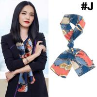 ราคา Rine Beauty ผ้าพันคอ สาวออฟฟิศ คุณภาพดี ดูหรู ดูแพง เนื้อผ้าบางเบา small scarf long satin chiffon printed silk scarf womens all match scarf tie (18676958199)