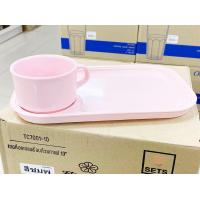 ราคา 1ชุด ชุดอาหารว่าง ถ้วยกาแฟพร้อมถาดรอง ชุดกาแฟ ชุดจัดเบรค ศรีไทยซุปเปอร์แวร์ ตรามือ Unica Flowerware Melamine Coffee Break Set (6341492312)