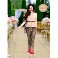 ราคา ชุดไทยประยุกต์ ชุดไทยกางเกง Pimpa ชุดไทยสวย ชุดไทยทันสมัย Thai Pants Sabai Thai กางเกงผ้าไทย ชุดลอยกระทง ชุดสงกรานต์ ชุดไทย Thai Costume แฟชั่นสตร (5723110716)