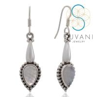 ราคา SUVANI เงินแท้ 92 5 ต่างหูมูนสโตน Moonstone หินสีขาว แนววินเทจ ต่างหูห้อย เครื่องประดับเงินแท้ (16418478927)