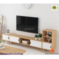 ราคา Indyfurniture bulky ชุดตู้วางทีวีไม้ยางพารา รุ่น Combat CBW SR สีธรรมชาติ บานขาว (12611916054)