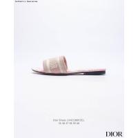 ราคา คริสเตียน ดิออร์ Authentic Christian Dior แท้ Dior Dway Vintage Logo Embroidered Slides Womens Limited Edition แบรนด์หรู รองเท้ากีฬา รองเท้าแตะ รองเท้าสำหรับวันหยุดฤดูร้อน รองเท้าแตะผู้ชาย รองเท้าแตะผ