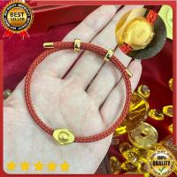 ราคา VIP 999ชุบทองแท่งผู้หญิงที่ปรับได้สร้อยข้อมือสีแดงสร้อยข้อมือ Lucky โชคดีไม่เปลี่ยนสี Yuanbao เครื่องรางเครื่องราง (19750926390)