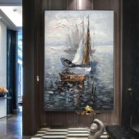 ราคา ศิลปะบนผนังเรือท่าภาพวาดสีน้ำมันบนภาพวาดผืนผ้าใบตกแต่งบ้านโรงแรมสำนักงานศิลปะผ้าใบนามธรรม0717 (19739264805)