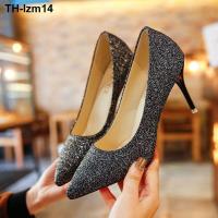 ราคา รองเท้าส้นสูงแหลมนิ้วเท้าสีเงินแต่งงาน รองเท้าแต่งงานประดับเลื่อม รองเท้ากริชไล่ระดับสี รองเท้าเพื่อนเจ้าสาวสีทองของผู้หญิง งาน (20843044641)