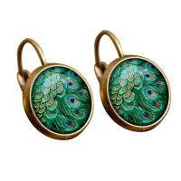 ราคา Ollecc ต่างหูต่างหูแก้วหลังเบี้ยนกยูง2สี1คู่ตุ้มหูสไตล์วินเทจที่น่าสนใจ1คู่ (20511733370)