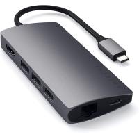 ราคา Satechi Aluminum Multi Port Adapter V2 4K HDMI 60Hz Gigabit Ethernet USB C Charging SD Micro Card Readers USB 3 0 Compatible with 2020 MacBook Pro Air M1 Space Gray Space Grey (19041414991)
