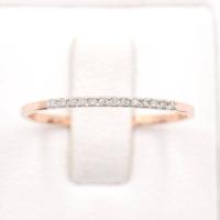 ราคา Happy jewelry แหวนแถว มินิมอล โรสโกลด์ เพชรแท้ ทองแท้ 9k 37 5 SI321 (17035341361)