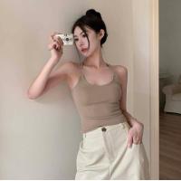 ราคา H H พร้อมส่ง เสื้อสายเดี่ยว เสื้อกล้าม สายใส ผ้ารัดรูปทิ้งตัวสายฝอ FY518 M2112 1 C DD (18975128370)