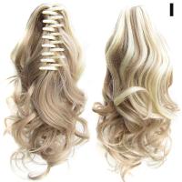 ราคา LemonBlue Clip On Curly Ponytail Hair Extension Women Claw On Long Wavy Wig Hair Piece E (17583694363)