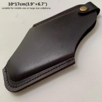 ราคา Genuine Leather Cellphone Pouch For Men Male Portable 6 8 Mobile Phone iPhone 12 13 Cover Holder Case Waist Belt Bag Holster (12748788586)