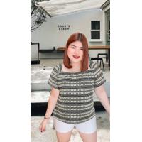 ราคา 671 R เข้าใหม่เสื้อสาวอวบลูกไม้ถัก ใส่เปิดไหล่ได้ อก38 48 (19611625665)