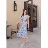 ราคา พร้อมส่ง S 2XL GANNIESHOP ฟ14 dress เดรส เดรสยาว เดรสสีฟ้า เดรสผ้าชีฟอง เดรสลายดอกไม้ เดรสน่ารักๆ เดรสสาวอวบ ชุดใส่วันแม่ เดรสใส่ไปงานแต่ง ชุดสีฟ้า เดรสใส่ไปทะเล ใส่ไปเที่ยว ชุดสาวอวบ ใส่ออกงาน เดรสใส