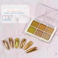 ราคา LaMart store 6 สีทึบเล็บจานสีกระจกวิเศษผงนางฟ้าออโรร่าเล็บรงควัตถุแววของแข็งไทเทเนียมทองกระจกเล็บผงเล็บศิลปะเล็บของแข็ง (17391860665)