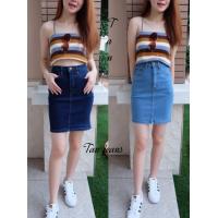 ราคา paipai shop กระโปรงยีนส์ ผ้ายืดเข้ารูป สีอ่อนเข้ม ยาว 18 ไซส์ S M L XL (11697929775)