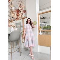 ราคา พร้อมส่ง JISOO S 4XL ฟ30 dress เดรส เดรสผ้าไทย กระดุมหน้าแต่งเชือกผูกโบว์คอ ลายสวยหวาน ผ้าอัดกาว เดรสสีชมพู เดรสยาว ชุดไทย ชุดไทยสาวอวบ เดรสลายไทย เดรสพิมพ์ลายไทย ชุดใส่ไปงานแต่ง ชุดใส่ไปวัด ชุดใส่ไปท