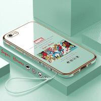 ราคา ฟรีเชือกเส้นเล็ก เคสมือถือเคสโทรศัพท์เคส iPhone 6 6S Iphone 6 PLus 6 6S Plus 6S เคสสำหรับเด็กผู้หญิงการ์ตูน Avenger Superhero Square Edge ปลอกบาง Light Plating Cover (15124664552)
