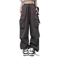 ราคา Women Cargo Pants Y2k Streetwear Style Summer Baggy Pants Elastic Casual Low Waist Loose Sweatpants Vintage Parachute Pants (20390805637)