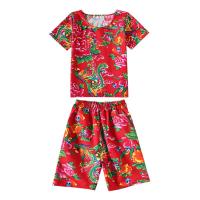 ราคา pandu ชุดเด็กผู้หญิง ชุดเด็กผู้ชาย เสื้อผ้าลายดอกอีสาน ชุดแขนสั้นเด็ก แสดง ชุดนอน (21269386965)