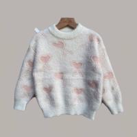 ราคา เสื้อกันหนาวเด็กผู้หญิง ลายหัวใจ เนื้อผ้าหนานุ่ม อบอุ่น แฟชั่นเกาหลี เสื้อแขนยาว เสื้อสเวตเตอร์ไหมพรมเด็ก เสื้อไหมพรมคาดิแกน (16369257629)