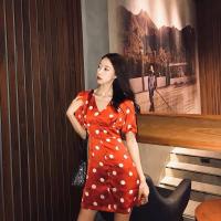 ราคา เดรสสีแดง ลายจุด KN15 Cherry Clafoutis Dress เชอร์รี่กลาฟูติสเดรส เดรสสีแดงขับผิว (18673869627)