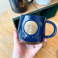 ราคา แก้วเซรามิค Starbucks ถ้วยเซรามิกในกล่องของขวัญถ้วยกาแฟ แก้วมัคเมอร์เมดทองเหลือง เซรามิกบรอนซิง พร้อมโลโก้ Starbucks สีทอง (20410180212)