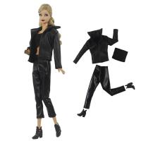 ราคา ชุดเสื้อผ้าแฟชั่นหนังสีดำสำหรับตุ๊กตาบาร์บี้ชุดเสื้อแจ็คเก็ตกางเกงเสื้อ Sepatu untuk Barbie 1 6ตุ๊กตา (20099304121)